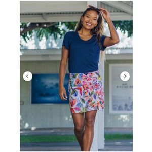NWOT RipSkirt Hawaii Wildflower Watercolor Wrap Skirt Length 2 L Beach Vacation